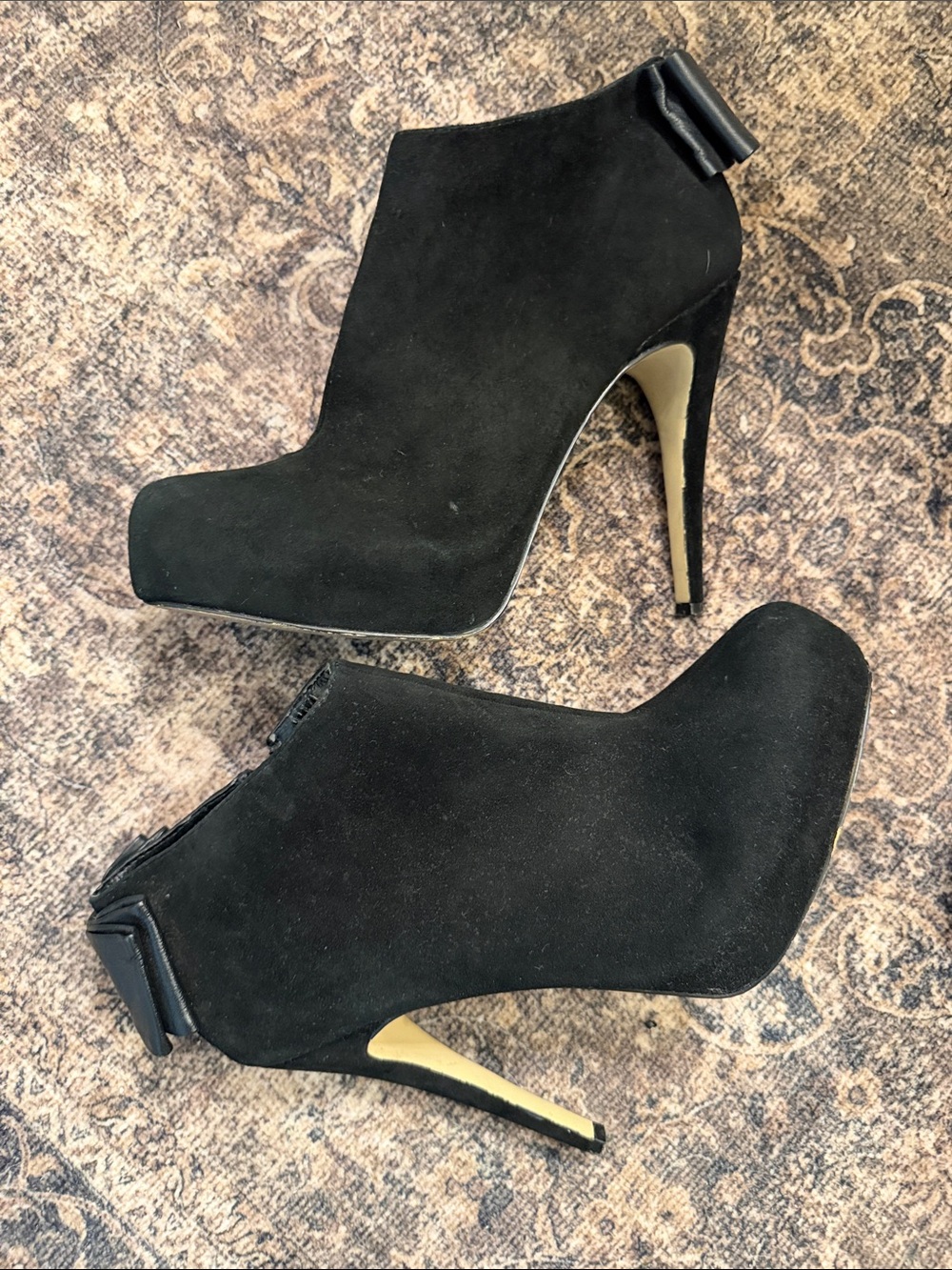 Dolce Vita Black Suede High Heel Ankle Booties